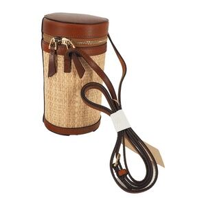 Most Wanted USA Leather and Rattan Bucket Bag